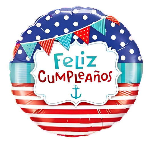 GLOBO METALICO FELIZ CUMPLEAÑOS 18"
