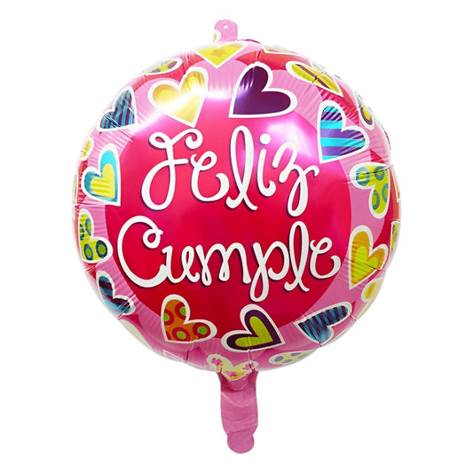 GLOBO METALICO FELIZ CUMPLE 18"