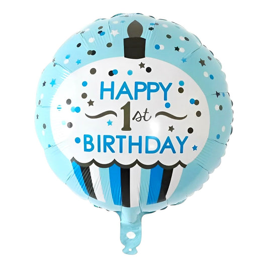 GLOBO METALICO HAPPY 1ST BIRTHDAY 18"